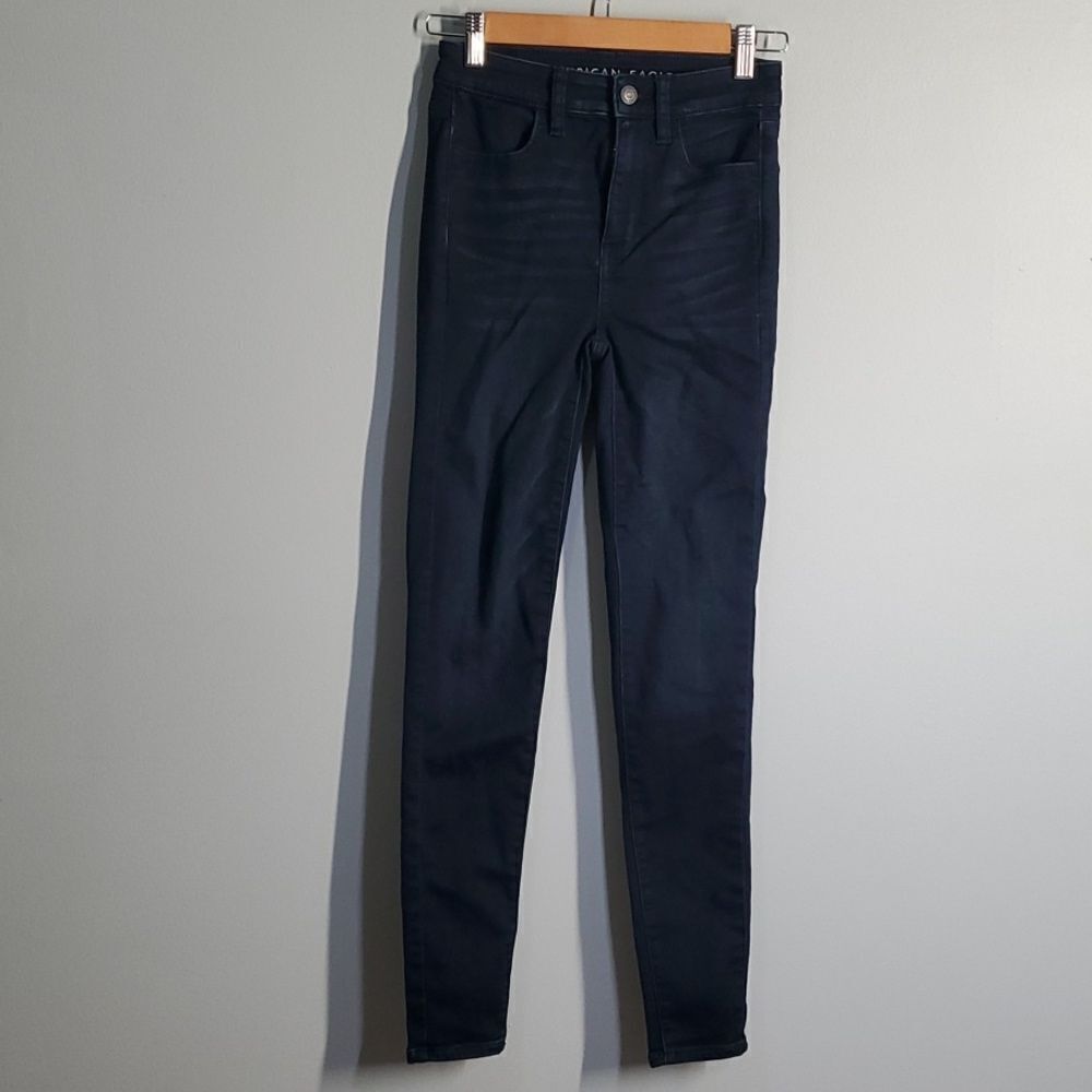American Eagle Outfitters jeans women's size 00 blue super hi-rise jegging